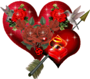 Coeurs et roses rouges